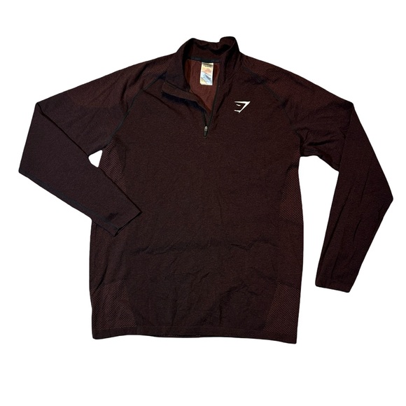 Gymshark Other - Gymshark mens XL dark red performance stretch 1/4 zip pullover sweater EUC